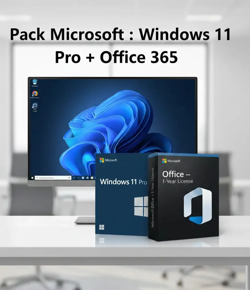 Pack Complet : Windows 11 Pro + Office 365 à Vie pour 1 PC